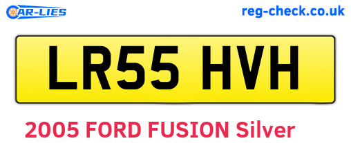 LR55HVH are the vehicle registration plates.