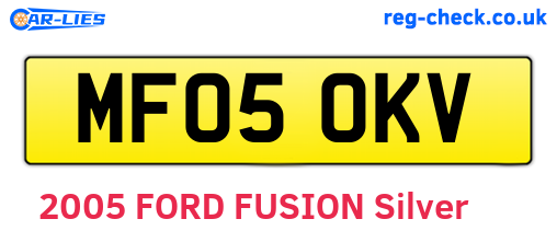 MF05OKV are the vehicle registration plates.