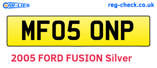 MF05ONP are the vehicle registration plates.