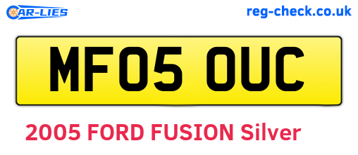 MF05OUC are the vehicle registration plates.