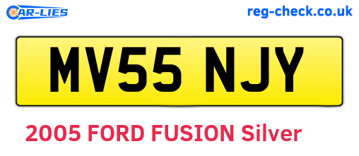 MV55NJY are the vehicle registration plates.