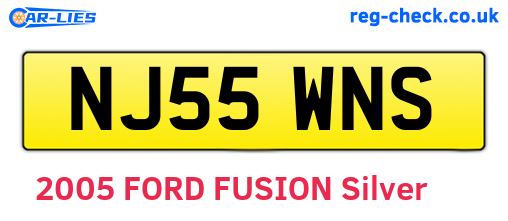 NJ55WNS are the vehicle registration plates.