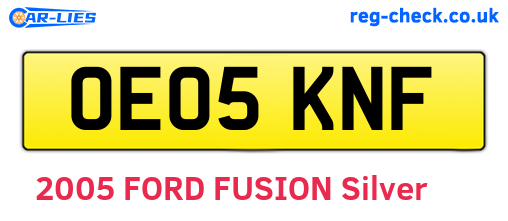 OE05KNF are the vehicle registration plates.