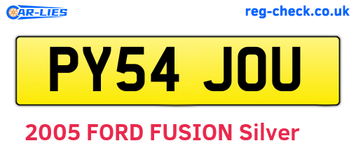 PY54JOU are the vehicle registration plates.