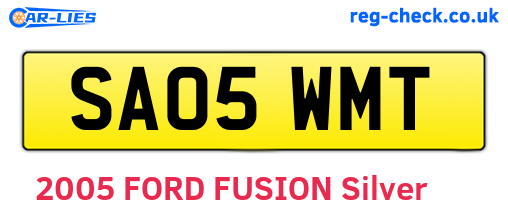 SA05WMT are the vehicle registration plates.