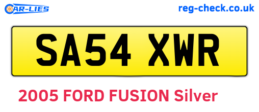 SA54XWR are the vehicle registration plates.