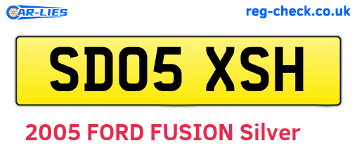 SD05XSH are the vehicle registration plates.