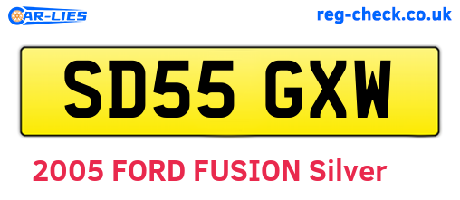 SD55GXW are the vehicle registration plates.