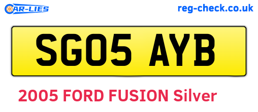SG05AYB are the vehicle registration plates.