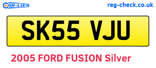 SK55VJU are the vehicle registration plates.