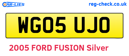 WG05UJO are the vehicle registration plates.