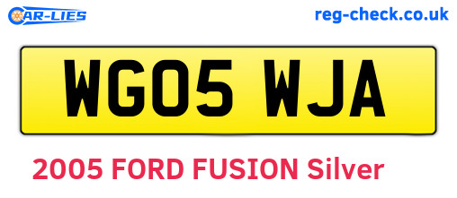 WG05WJA are the vehicle registration plates.