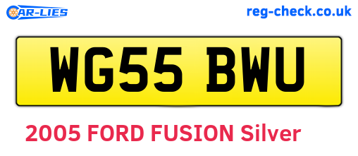 WG55BWU are the vehicle registration plates.