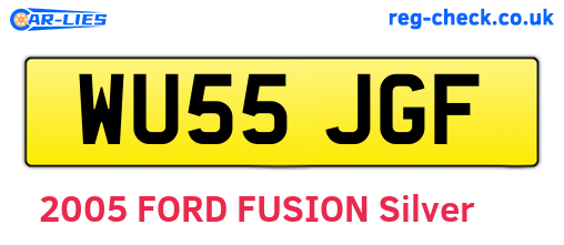 WU55JGF are the vehicle registration plates.