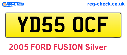 YD55OCF are the vehicle registration plates.