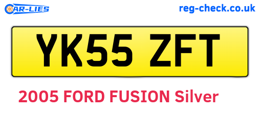 YK55ZFT are the vehicle registration plates.
