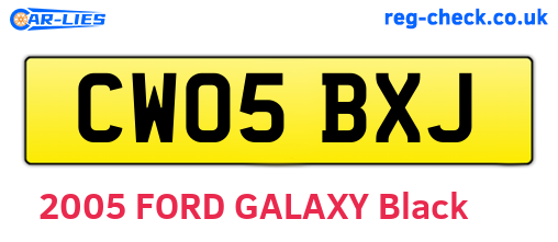 CW05BXJ are the vehicle registration plates.