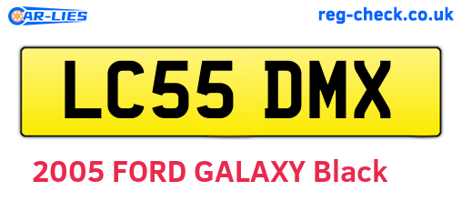 LC55DMX are the vehicle registration plates.
