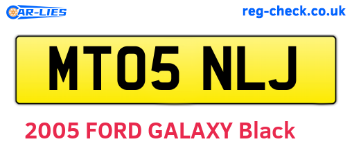 MT05NLJ are the vehicle registration plates.