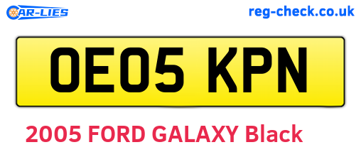 OE05KPN are the vehicle registration plates.