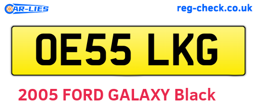 OE55LKG are the vehicle registration plates.