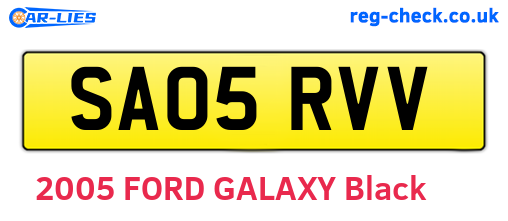 SA05RVV are the vehicle registration plates.
