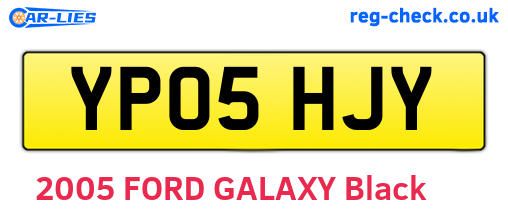 YP05HJY are the vehicle registration plates.