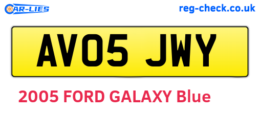 AV05JWY are the vehicle registration plates.