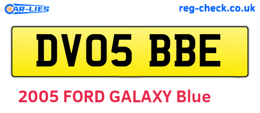 DV05BBE are the vehicle registration plates.