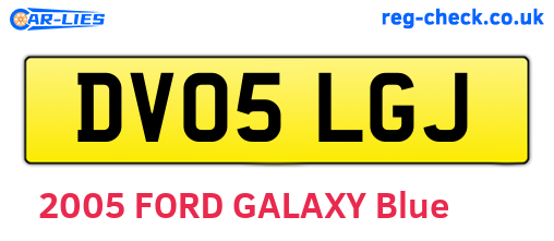DV05LGJ are the vehicle registration plates.