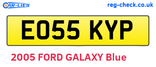 EO55KYP are the vehicle registration plates.