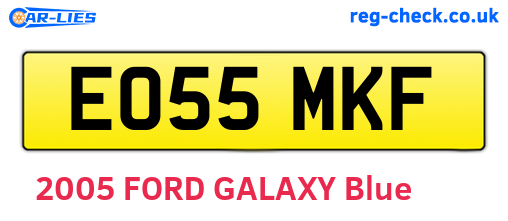 EO55MKF are the vehicle registration plates.