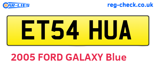 ET54HUA are the vehicle registration plates.
