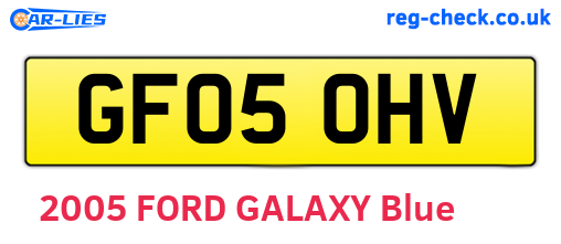 GF05OHV are the vehicle registration plates.