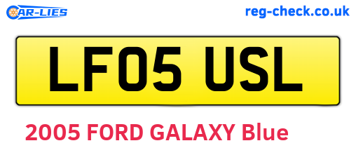 LF05USL are the vehicle registration plates.