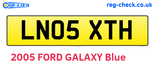 LN05XTH are the vehicle registration plates.