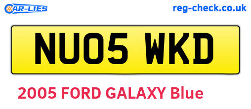 NU05WKD are the vehicle registration plates.