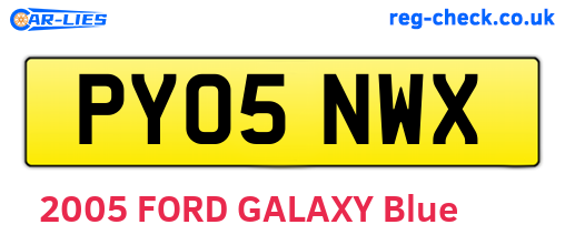 PY05NWX are the vehicle registration plates.