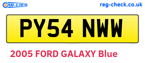 PY54NWW are the vehicle registration plates.