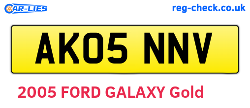 AK05NNV are the vehicle registration plates.