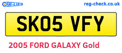 SK05VFY are the vehicle registration plates.