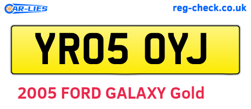 YR05OYJ are the vehicle registration plates.