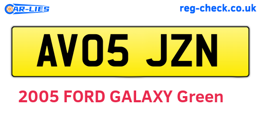 AV05JZN are the vehicle registration plates.