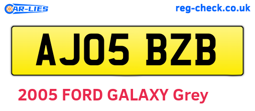 AJ05BZB are the vehicle registration plates.