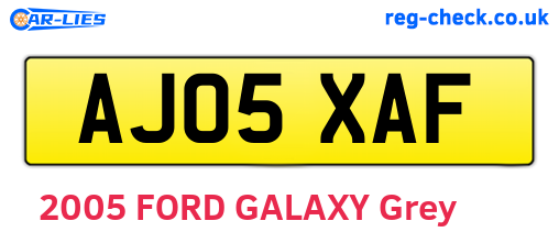 AJ05XAF are the vehicle registration plates.