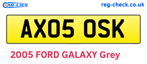 AX05OSK are the vehicle registration plates.