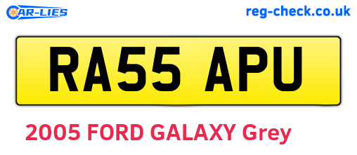 RA55APU are the vehicle registration plates.