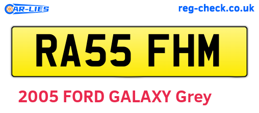 RA55FHM are the vehicle registration plates.