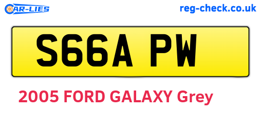 S66APW are the vehicle registration plates.