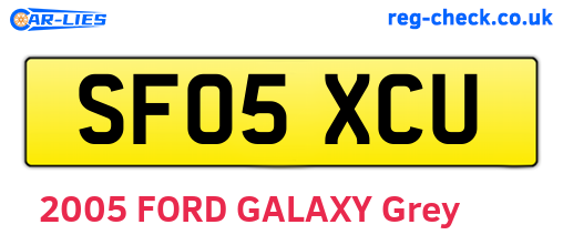 SF05XCU are the vehicle registration plates.